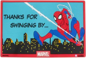 Felpudo De Thanks For Swinging By…spider Man