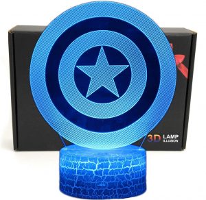 Lámpara De Escudo Del Capitán América Multicolor