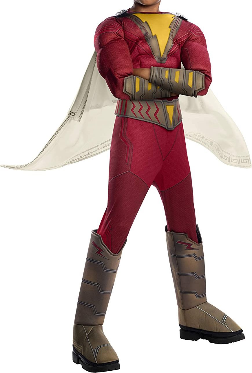 Capa Superheroes Niño Disfraz Shazam DC Comics Para Niño - Rubie's Official | Incluye Mono, Capa Y Cinturón Disfraz Halloween Carnaval